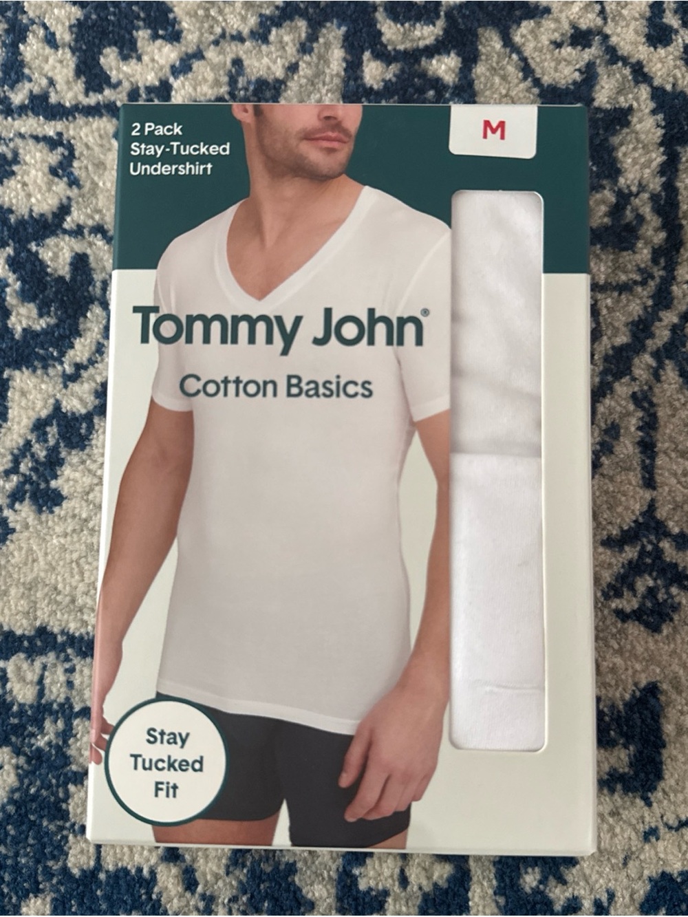 Tommy John White Cotton Basics V-Neck Stay-Tucked Undershirt — 2 Pack